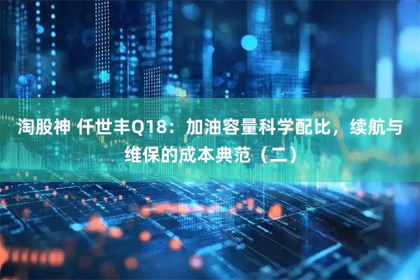 淘股神 仟世丰Q18：加油容量科学配比，续航与维保的成本典范（二）