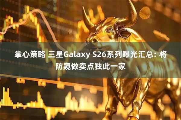 掌心策略 三星Galaxy S26系列曝光汇总: 将防窥做卖点独此一家