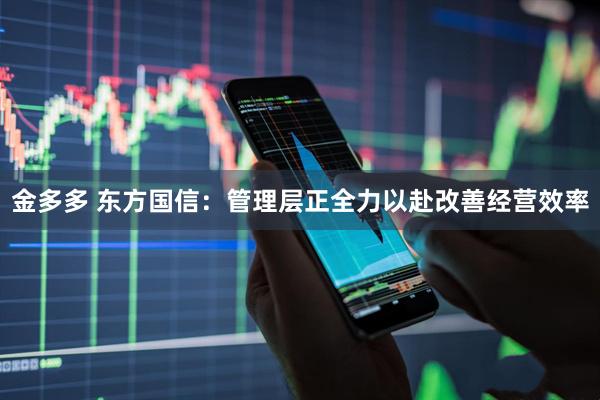 金多多 东方国信：管理层正全力以赴改善经营效率
